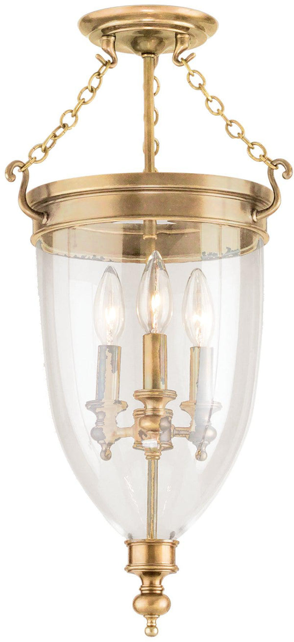 Lighting - Semi Flush Hanover 3 Light Semi Flush // Aged Brass // Large 