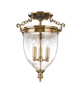 Lighting - Semi Flush Hanover 3 Light Semi Flush // Aged Brass // Small 