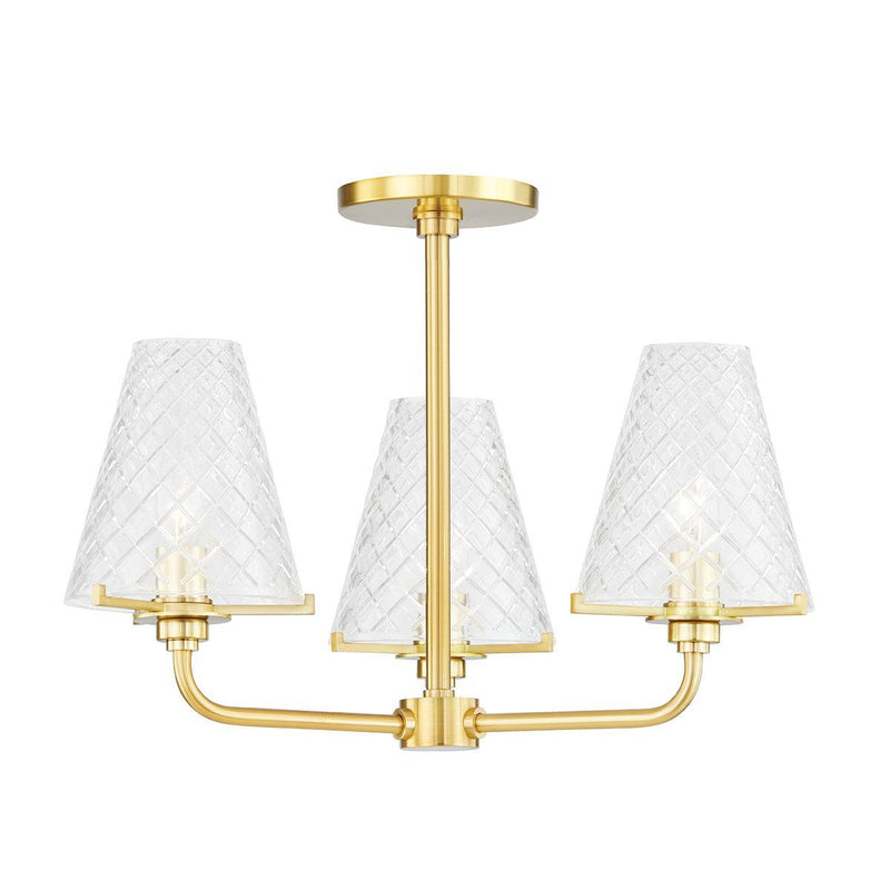 Lighting - Semi Flush Irene 3 Light Semi Flush // Aged Brass 