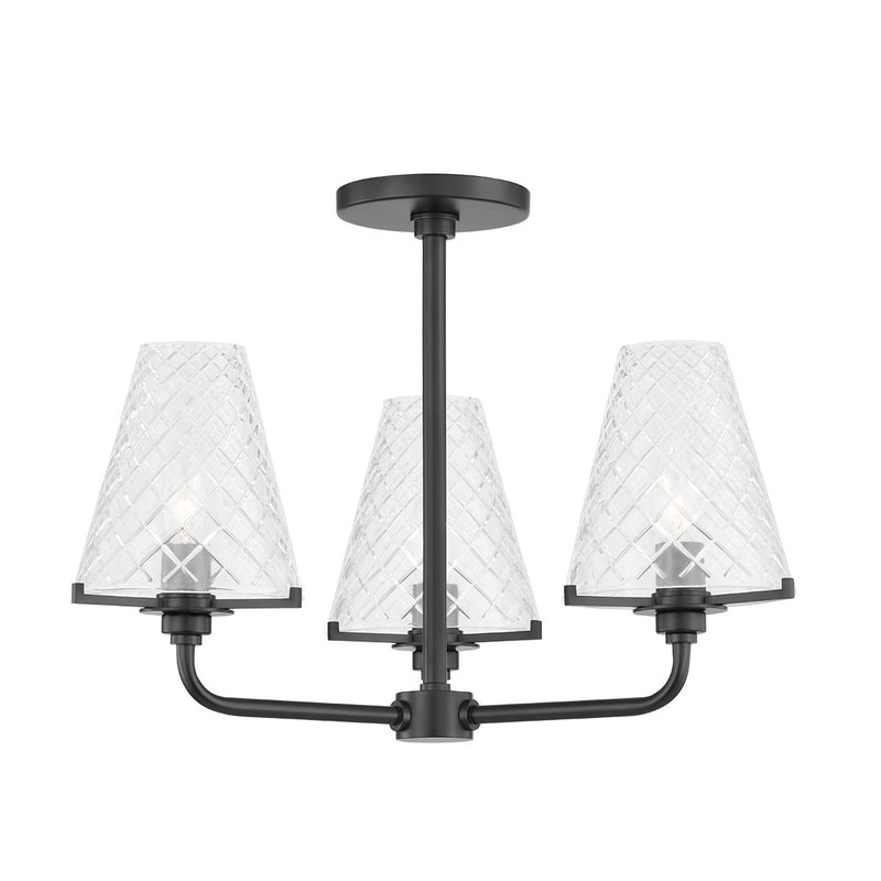 Lighting - Semi Flush Irene 3 Light Semi Flush // Soft Black 