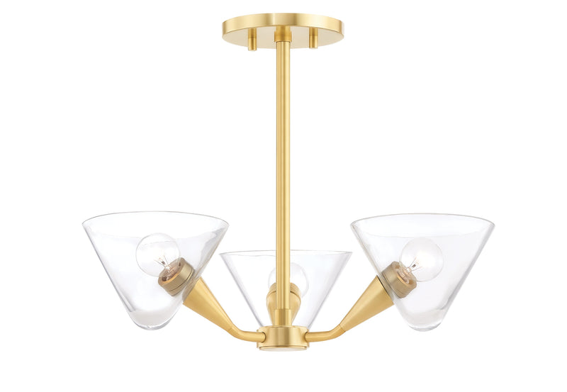 Lighting - Semi Flush Isabella 3 Light Semi Flush // Aged Brass 