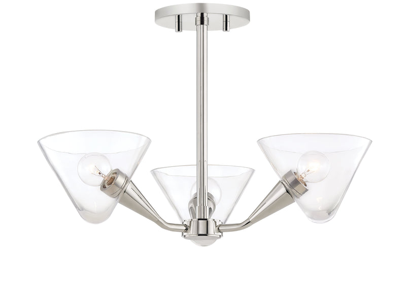 Lighting - Semi Flush Isabella 3 Light Semi Flush // Polished Nickel 