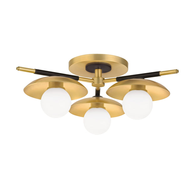 Lighting - Semi Flush Julien 3 Light Semi Flush // Aged Brass 