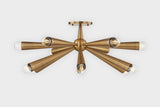 Lighting - Semi Flush Keanu 12 Light Semi Flush Mount // Patina Brass 