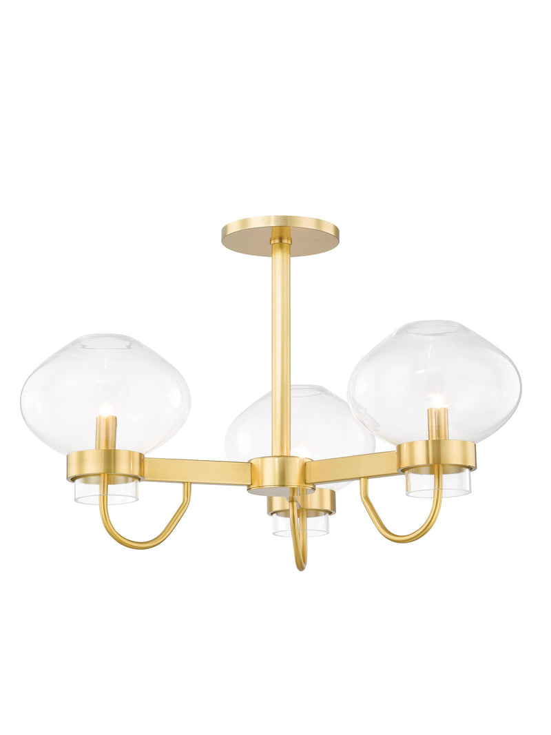 Lighting - Semi Flush Korey 3 Light Semi Flush // Aged Brass 