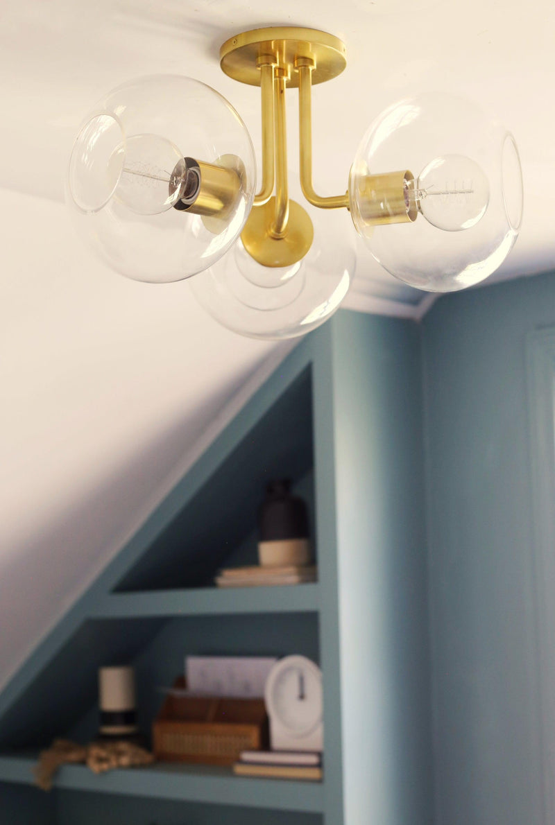 Lighting - Semi Flush Margot 3 Light Semi Flush // Aged Brass 