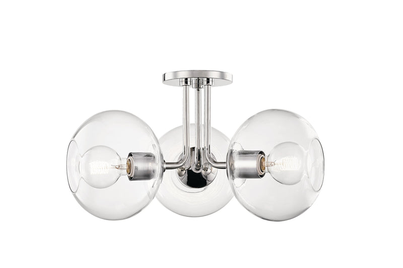 Lighting - Semi Flush Margot 3 Light Semi Flush // Polished Nickel 