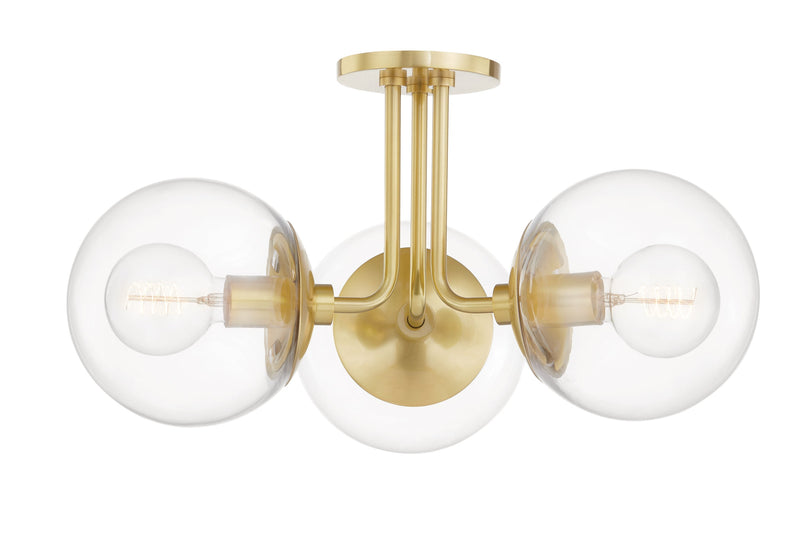 Lighting - Semi Flush Meadow 3 Light Semi Flush // Aged Brass 