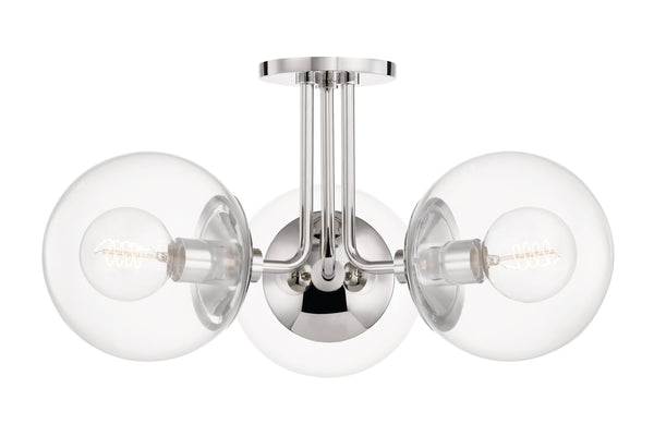 Lighting - Semi Flush Meadow 3 Light Semi Flush // Polished Nickel 