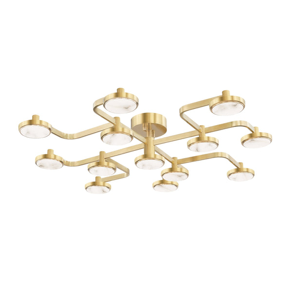 Lighting - Semi Flush Meander 13 Light Semi Flush // Aged Brass 