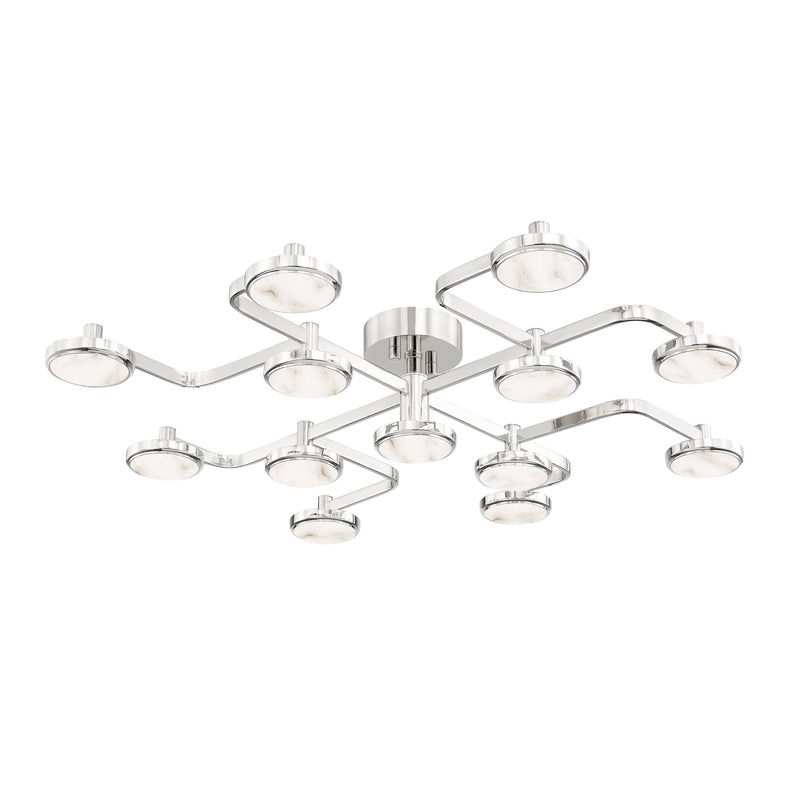 Lighting - Semi Flush Meander 13 Light Semi Flush // Polished Nickel 