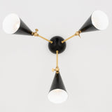 Lighting - Semi Flush Moxie 3 Light Semi Flush // Aged Brass & Black 