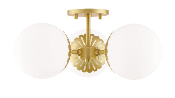 Lighting - Semi Flush Paige 3 Light Semi Flush // Aged Brass 