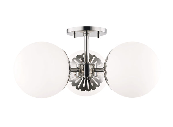 Lighting - Semi Flush Paige 3 Light Semi Flush // Polished Nickel 