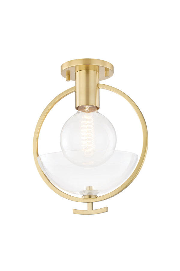 Lighting - Semi Flush Ringo 1 Light Semi Flush // Aged Brass 