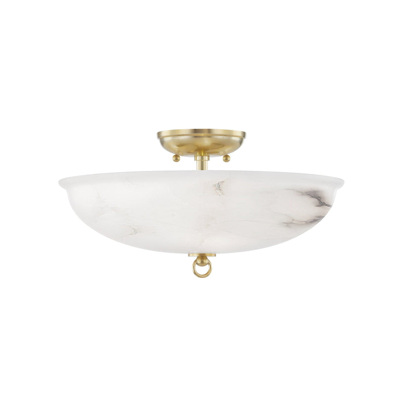 Lighting - Semi Flush Somerset 3 Light Semi Flush // Aged Brass 