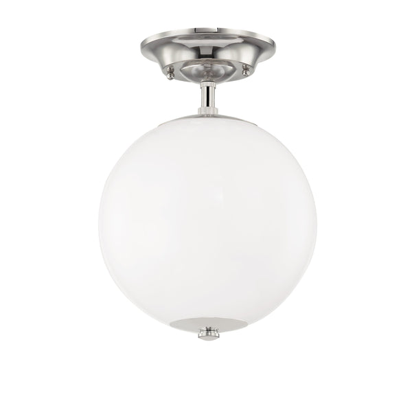 Lighting - Semi Flush Sphere No.1 1 Light Semi Flush // Polished Nickel 