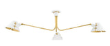 Lighting - Semi Flush Split 3 Light Semi Flush // Aged Brass & Soft White 