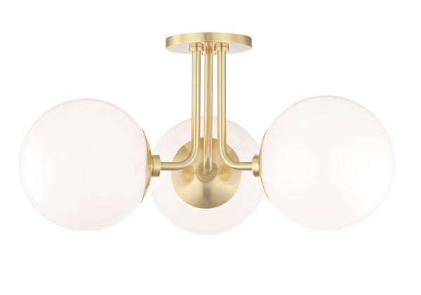 Lighting - Semi Flush Stella 3 Light Semi Flush // Aged Brass 