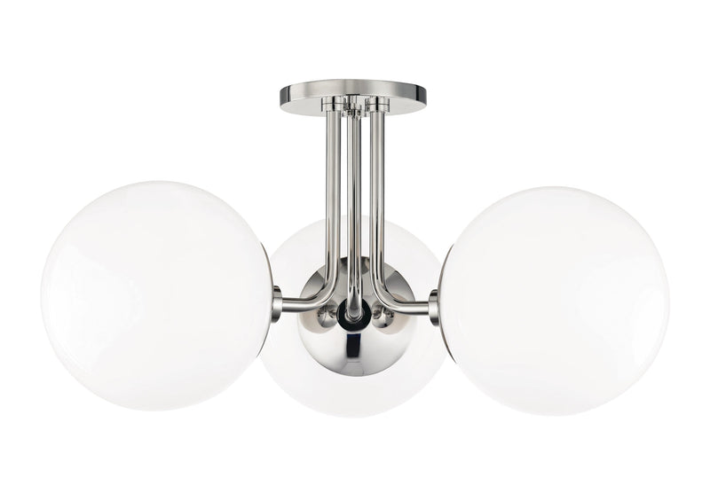 Lighting - Semi Flush Stella 3 Light Semi Flush // Polished Nickel 