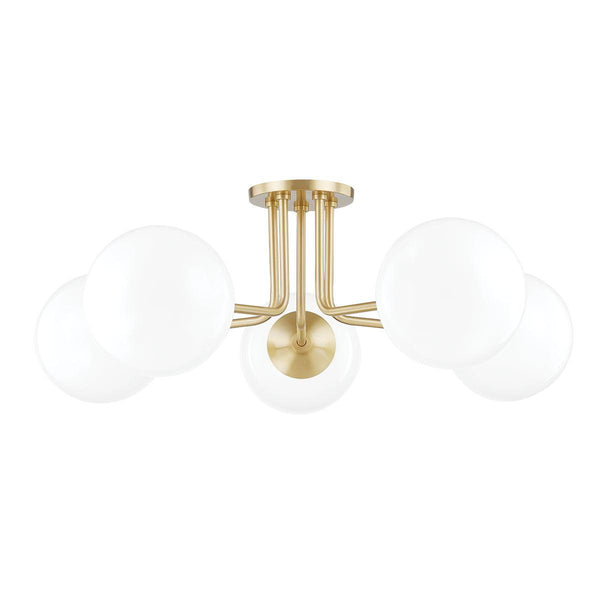 Lighting - Semi Flush Stella 5 Light Semi Flush // Aged Brass 