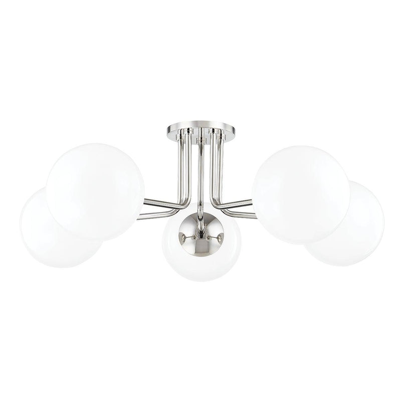 Lighting - Semi Flush Stella 5 Light Semi Flush // Polished Nickel 