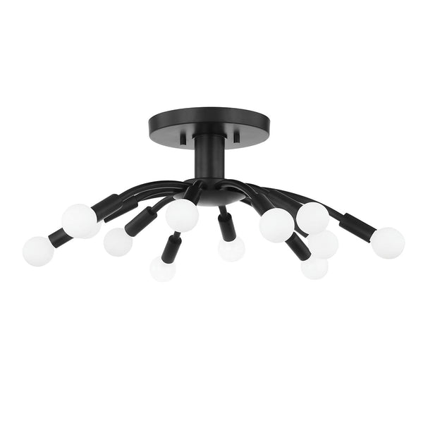 Lighting - Semi Flush Tristan 12 Light Flush Mount // Soft Black 