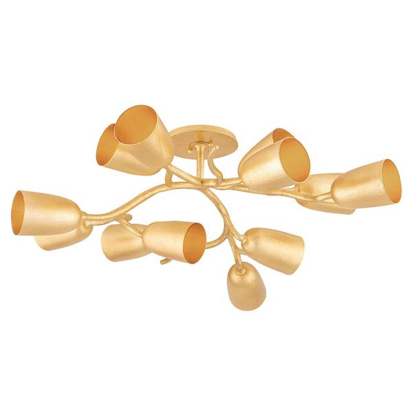 Lighting - Semi Flush Vine 12 Light Semi Flush // Gold Leaf 