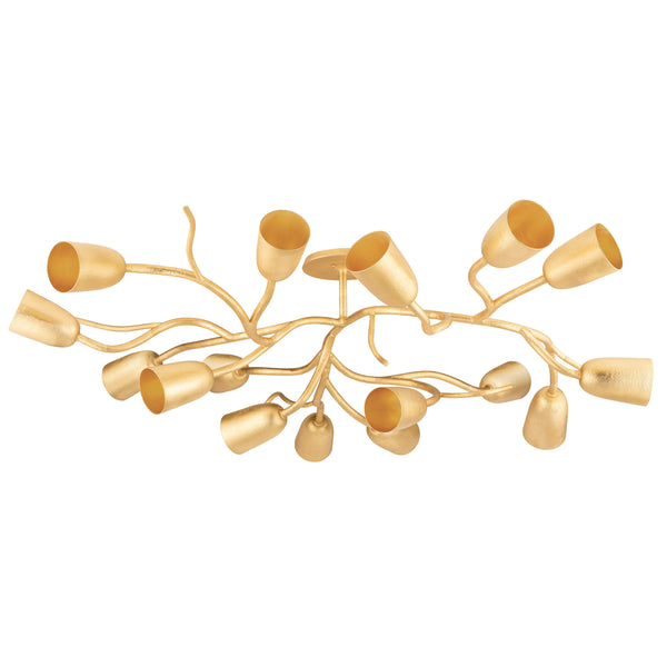 Lighting - Semi Flush Vine 16 Light Semi Flush // Gold Leaf 