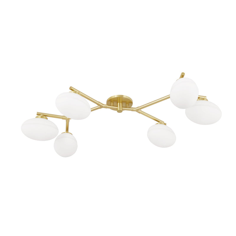 Lighting - Semi Flush Wagner 6 Light Semi Flush // Aged Brass 