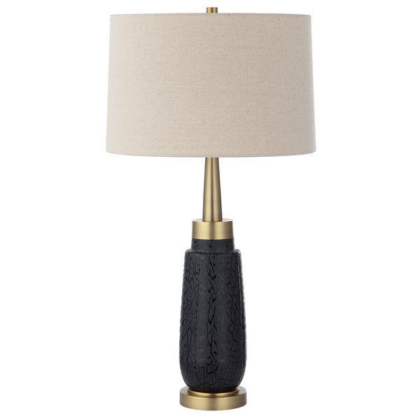 Lighting Spyglass Black Wood Grain Table Lamp 