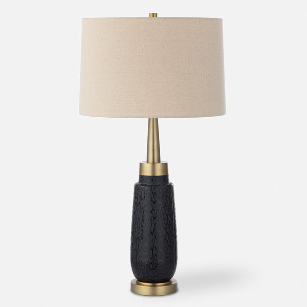 Lighting Spyglass Black Wood Grain Table Lamp 
