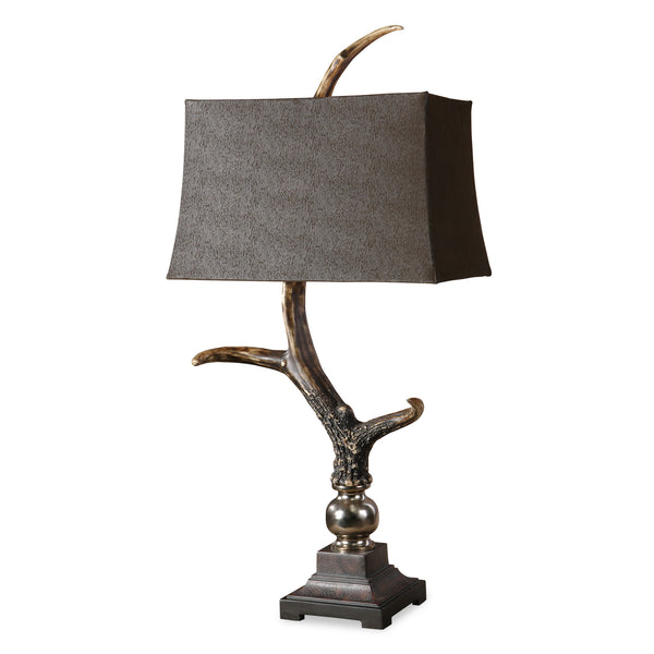 Lighting Stag Horn Dark Shade Table Lamp 