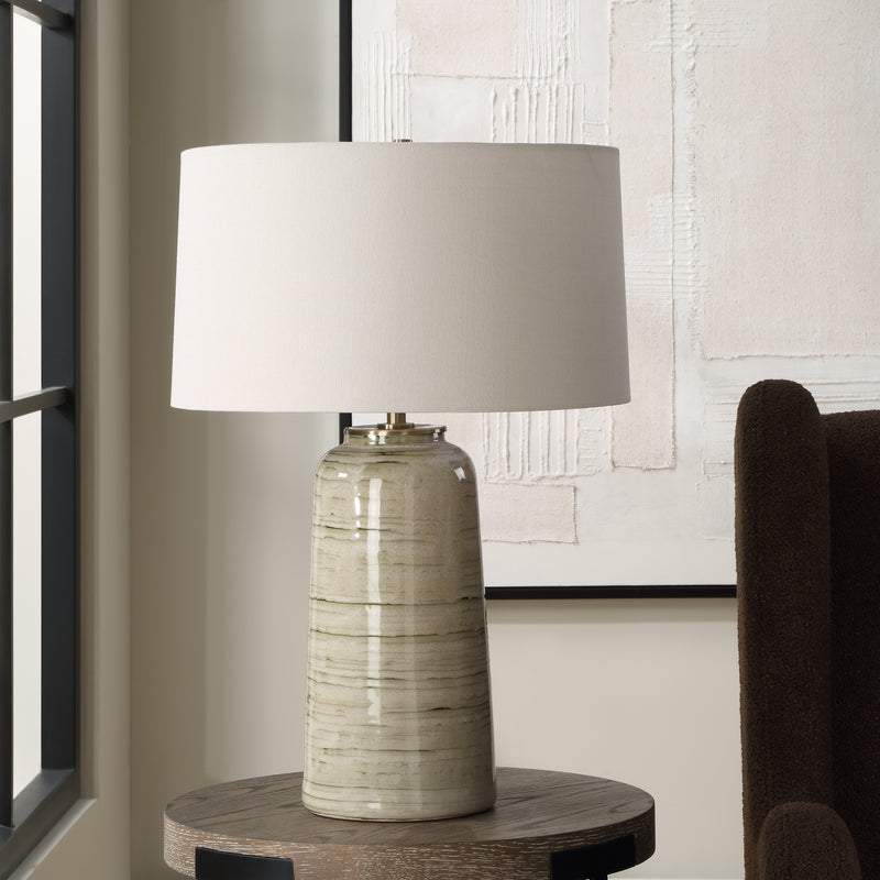 Lighting Strata Tan Glaze Table Lamp 