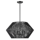 Lighting Suva 4 Light Black Rope Pendant 
