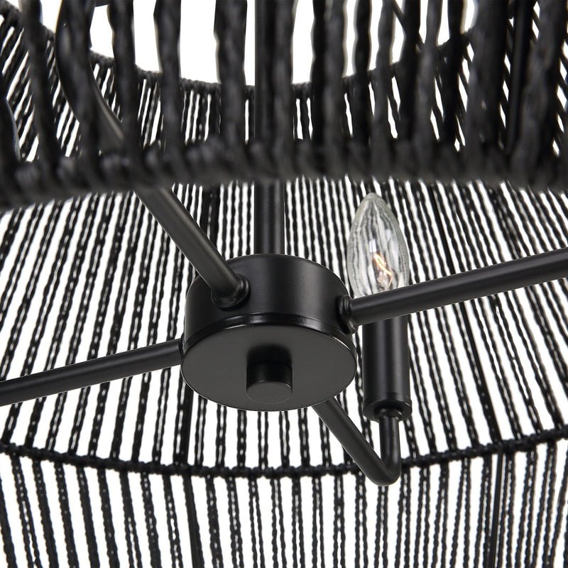 Lighting Suva 4 Light Black Rope Pendant 