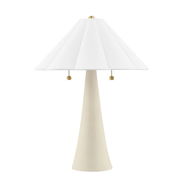 Lighting - Table Lamp Alana 2 Light Table Lamp // Aged Brass & Ceramic Antique Ivory 