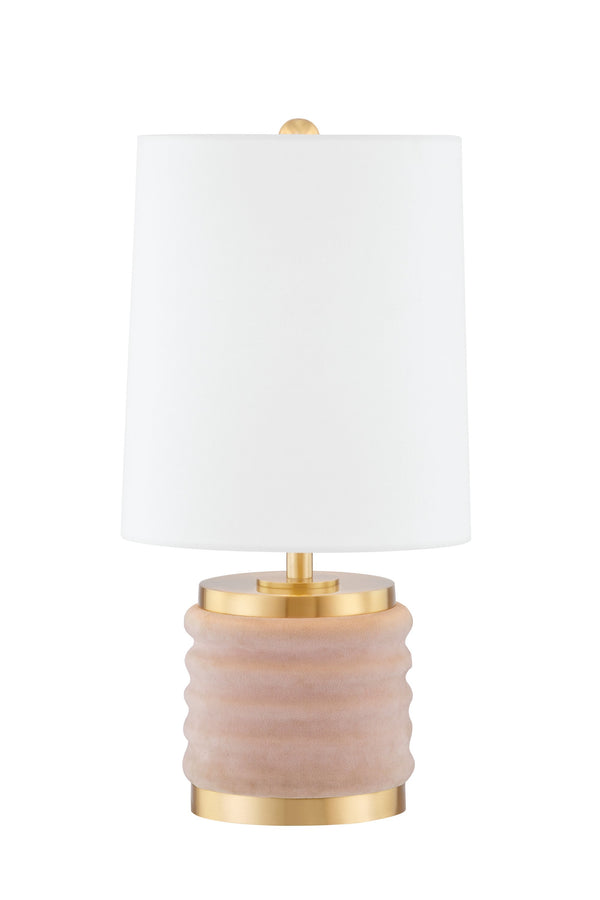 Lighting - Table Lamp Bethany 1 Light Table Lamp // Aged Brass & Blush Combo 