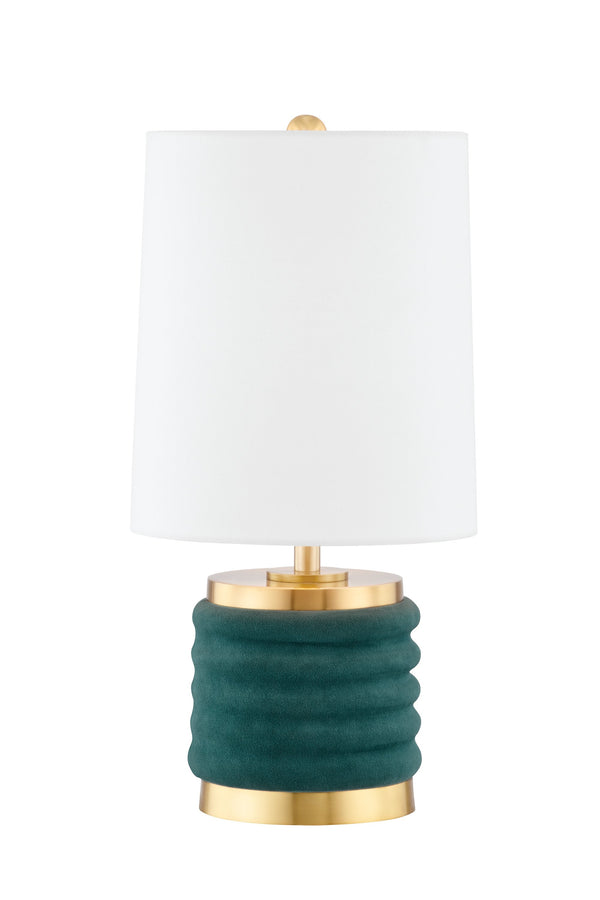 Lighting - Table Lamp Bethany 1 Light Table Lamp // Aged Brass & Dark Teal Combo 