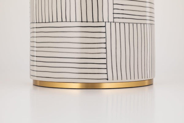 Lighting - Table Lamp Borneo 1 Light Table Lamp // Aged Brass & Stripe Combo 