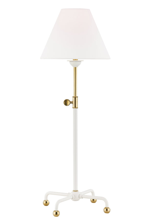 Lighting - Table Lamp Classic No.1 1 Light Table Lamp // Aged Brass & Soft Off White 