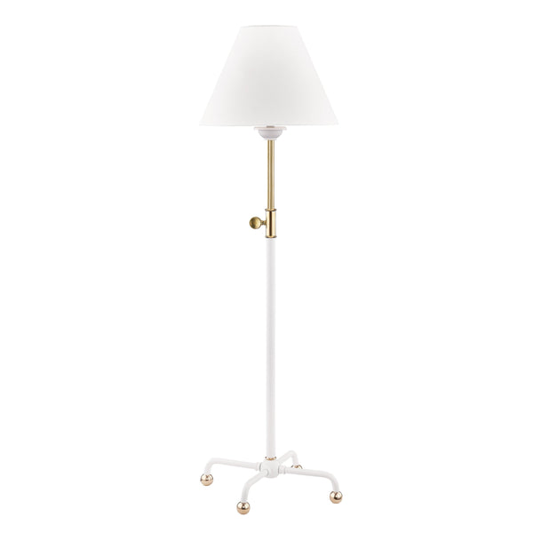 Lighting - Table Lamp Classic No.1 1 Light Table Lamp // Aged Brass & Soft Off White 