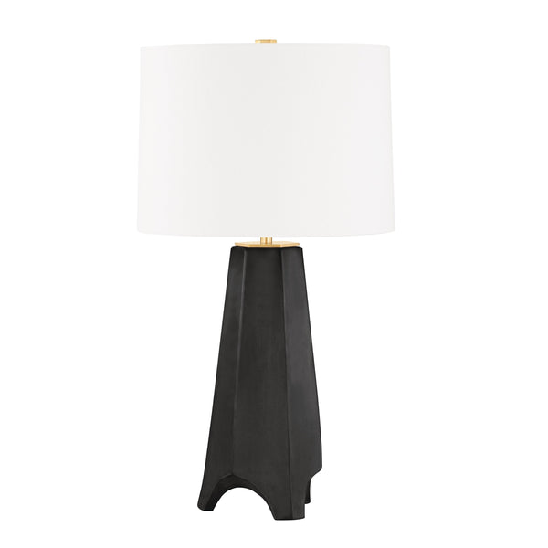 Lighting - Table Lamp Earlville 1 Light Table Lamp // Aged Brass & Hematite Ceramic Combo 