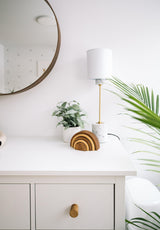 Lighting - Table Lamp Fiona 1 Light Table Lamp with a Marble Base // Aged Brass 