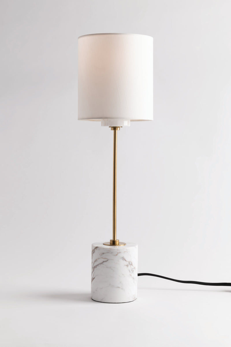 Lighting - Table Lamp Fiona 1 Light Table Lamp with a Marble Base // Aged Brass 