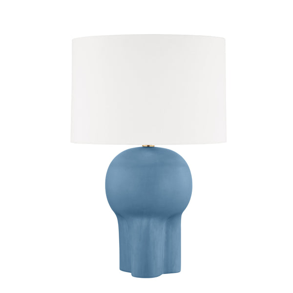 Lighting - Table Lamp Hankins 1 Light Table Lamp // Stone Blue Ceramic 