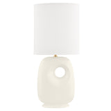 Lighting - Table Lamp Harbor Park 1 Light Table Lamp // Aged Brass & Satin Ivory 