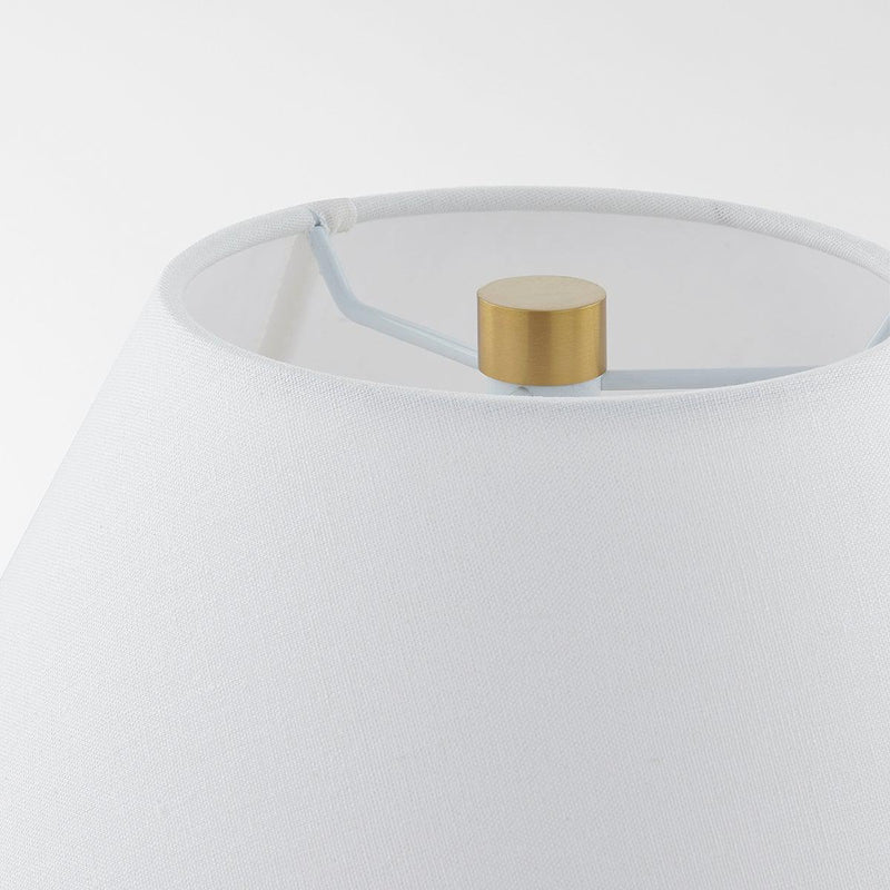 Lighting - Table Lamp Helena 1 Light Table Lamp // Aged Brass & Ceramic Matte White Speck 