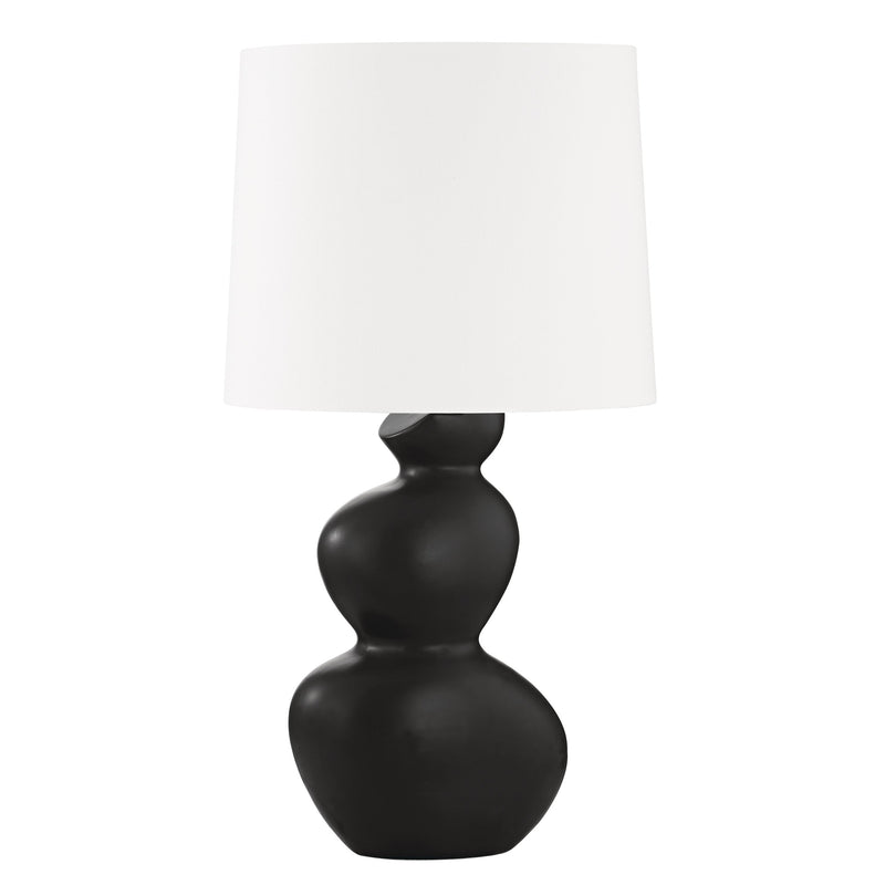 Lighting - Table Lamp Kingsley 1 Light Table Lamp // Aged Brass & Ceramic Satin Black 