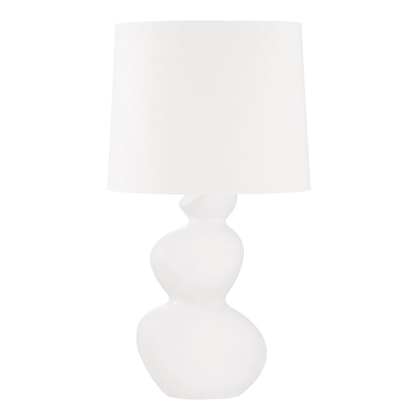 Lighting - Table Lamp Kingsley 1 Light Table Lamp // Aged Brass & Ceramic Satin White 